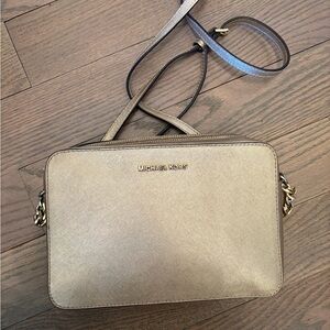 Michael Kors Metallic Gold Crossbody Camera Bag